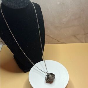 Silver Tone Memory Keeper Angel Locket Necklace